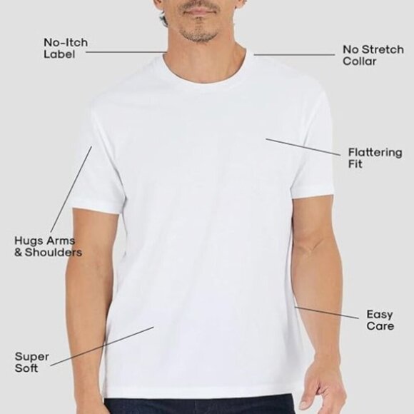 TRUE CLASSIC WHITE SHORT SLEEVE CREW NECK TEE SHIRT - Picture 2 of 5